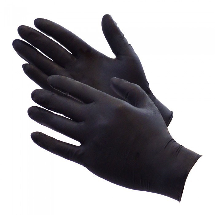 Перчатки: Перчатки нитриловые SafeCere черные 4гр. 100 штук